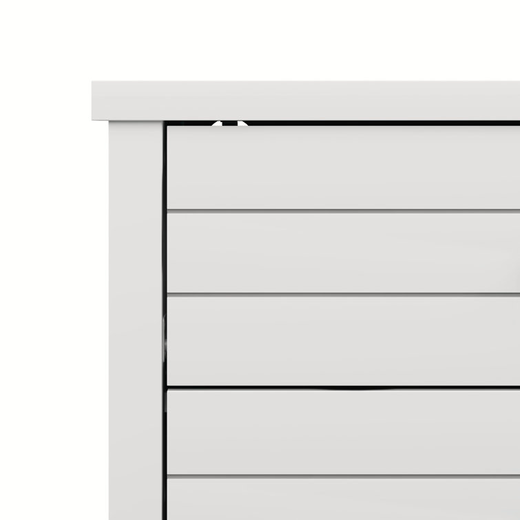 Harmony Coastal 6-Drawer Matte White Dresser with Metal Pulls