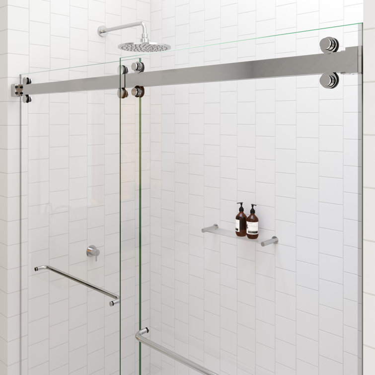 Polaris 60 in. Frameless Sliding Bathtub Door with Chrome Finish
