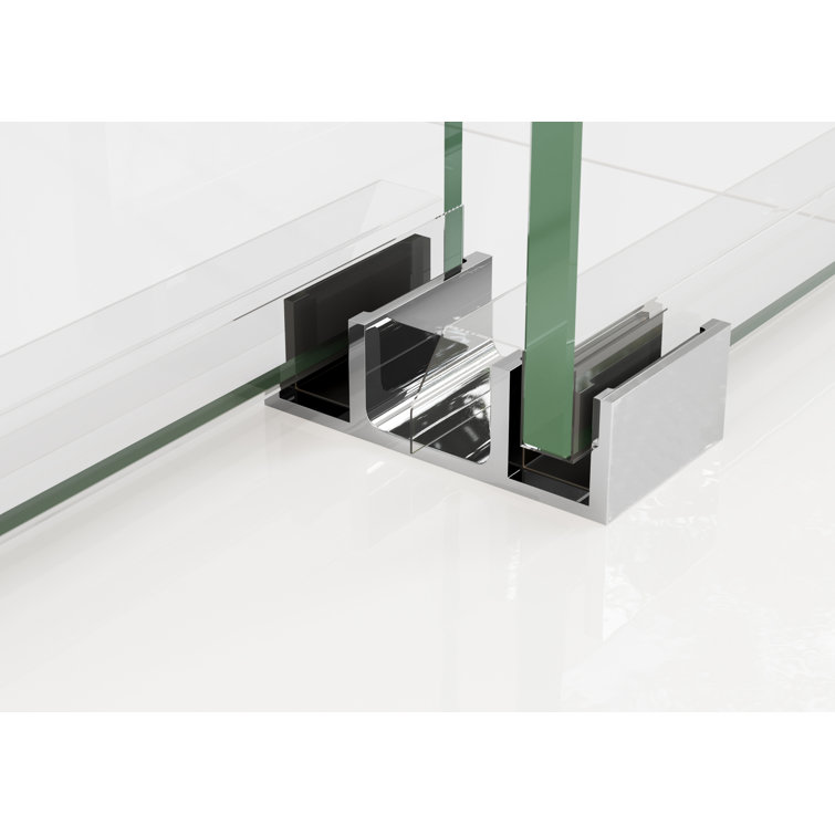 Polaris 60 in. Frameless Sliding Bathtub Door with Chrome Finish