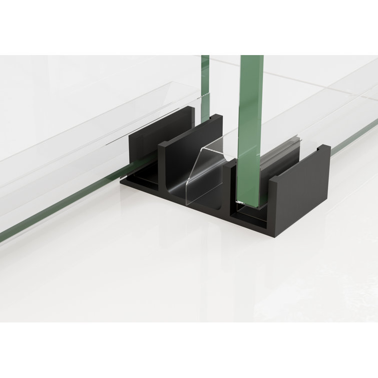 Polaris 60" Matte Black Frameless Sliding Bathtub Door