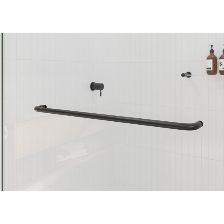 Polaris 60" Matte Black Frameless Sliding Bathtub Door