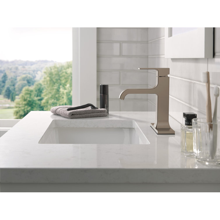 Velum Brushed Nickel Single Hole Bathroom Faucet with Drain Assembly