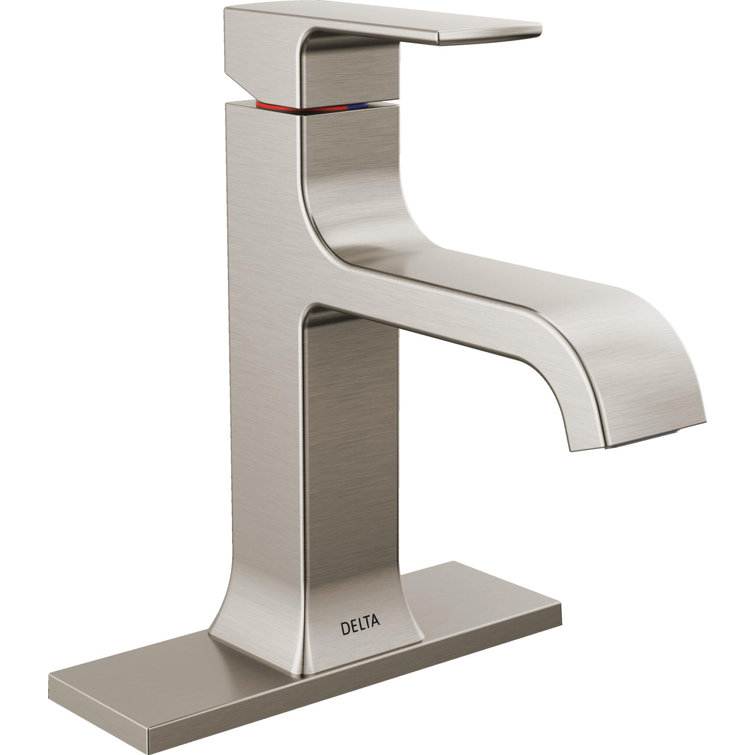 Velum Brushed Nickel Single Hole Bathroom Faucet with Drain Assembly