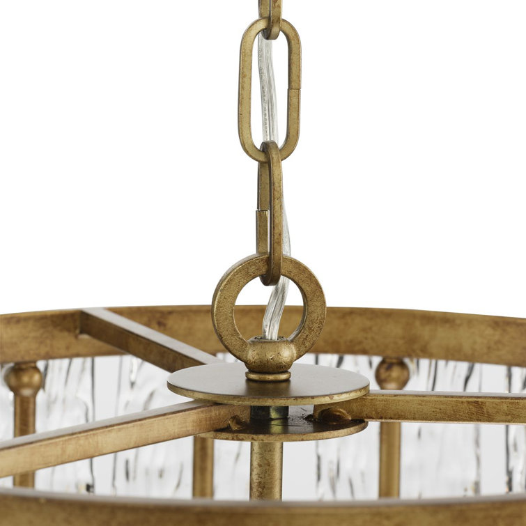 Chevall Gold Ombre Glass 3-Light Drum Pendant