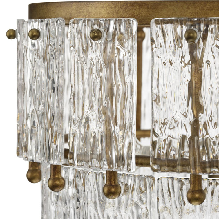 Chevall Gold Ombre Glass 3-Light Drum Pendant