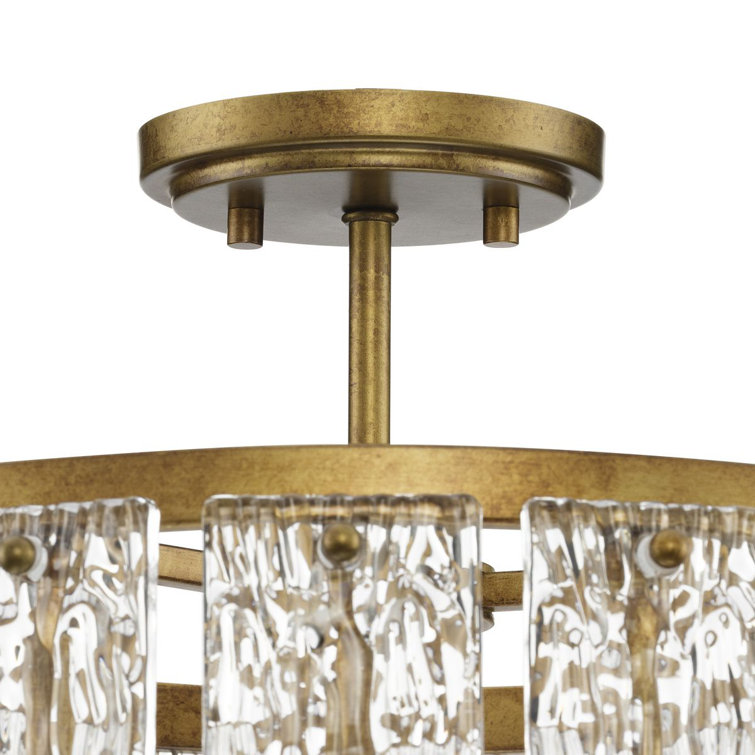 Chevall Gold Ombre Glass 3-Light Drum Pendant