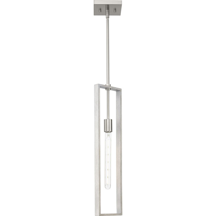 Boundary Brushed Nickel and Grey Washed Oak Pendant Light