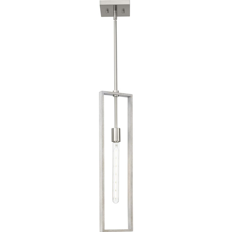 Boundary Brushed Nickel and Grey Washed Oak Pendant Light