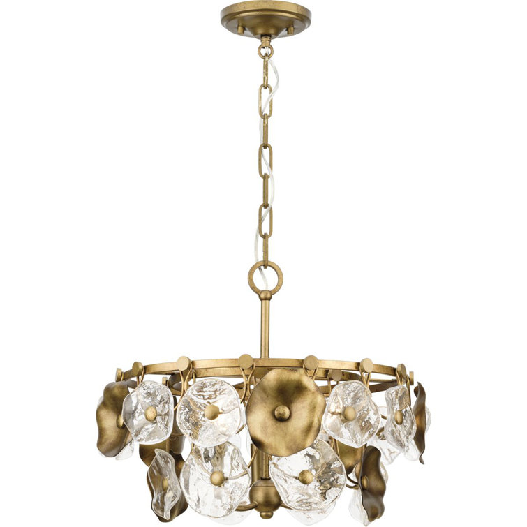 Loretta Gold Ombre Geometric Pendant with Glass Accents