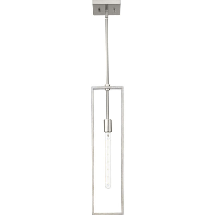 Boundary Brushed Nickel and Grey Washed Oak Pendant Light