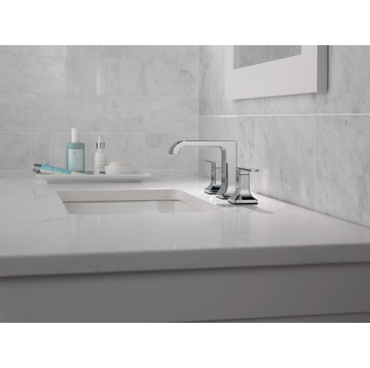 Velum Polished Chrome Widespread Bathroom Faucet with Drain Assembly