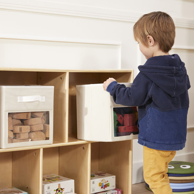 Natural Birch Lacquered 5-Compartment Storage Bookcase