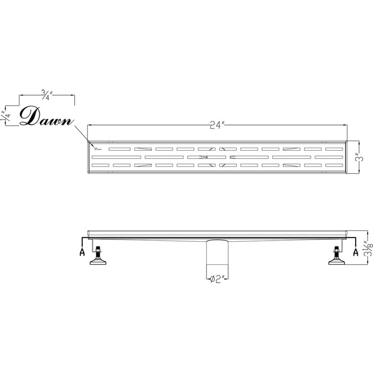 24 Inch Matte Black Stainless Steel Linear Floor Shower Drain