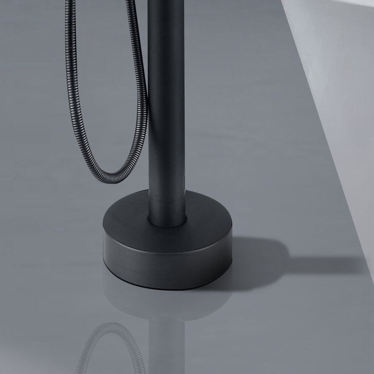 Matte Black Freestanding Bathtub Faucet with Hand Shower