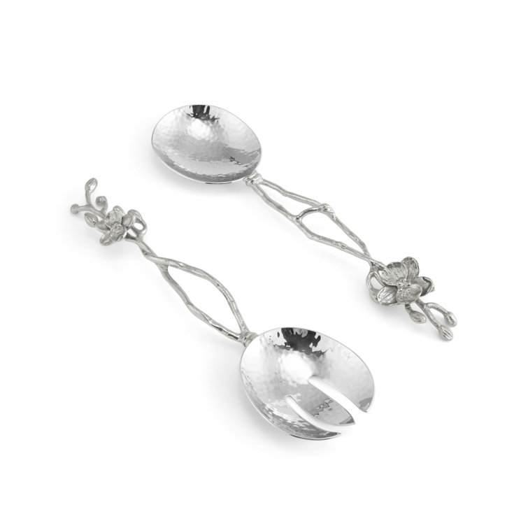 White Orchid Elegance Glossy Round Serving Set