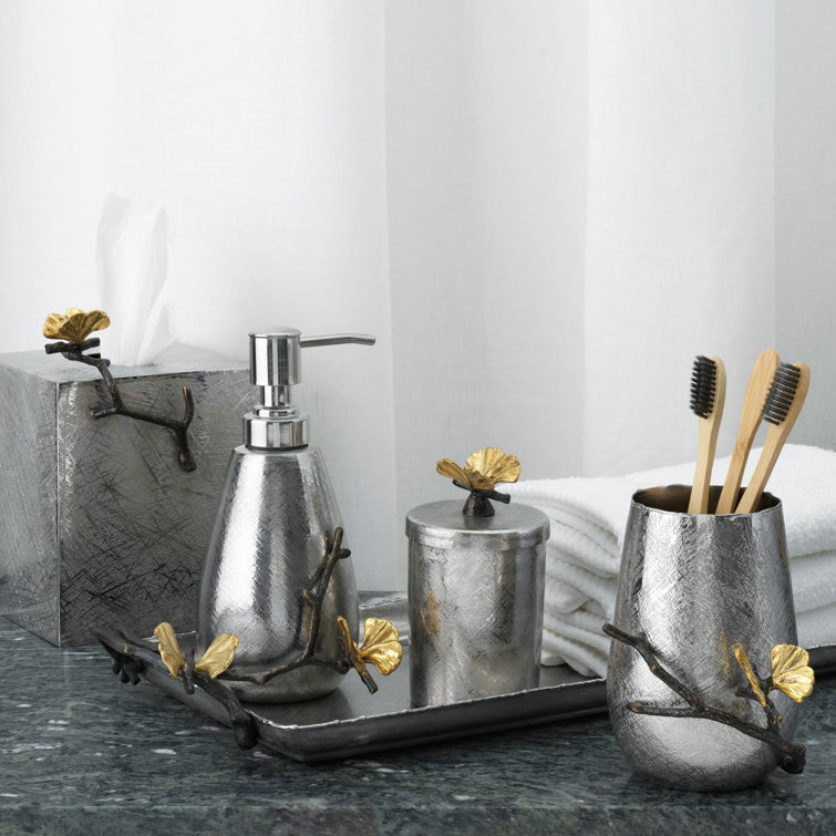 Handmade Bronze and Brass Butterfly Ginkgo Vanity Tray