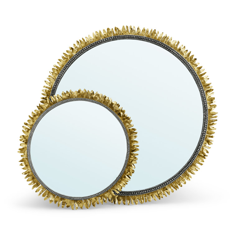Sunflower 36" Gold Round Wall Mirror