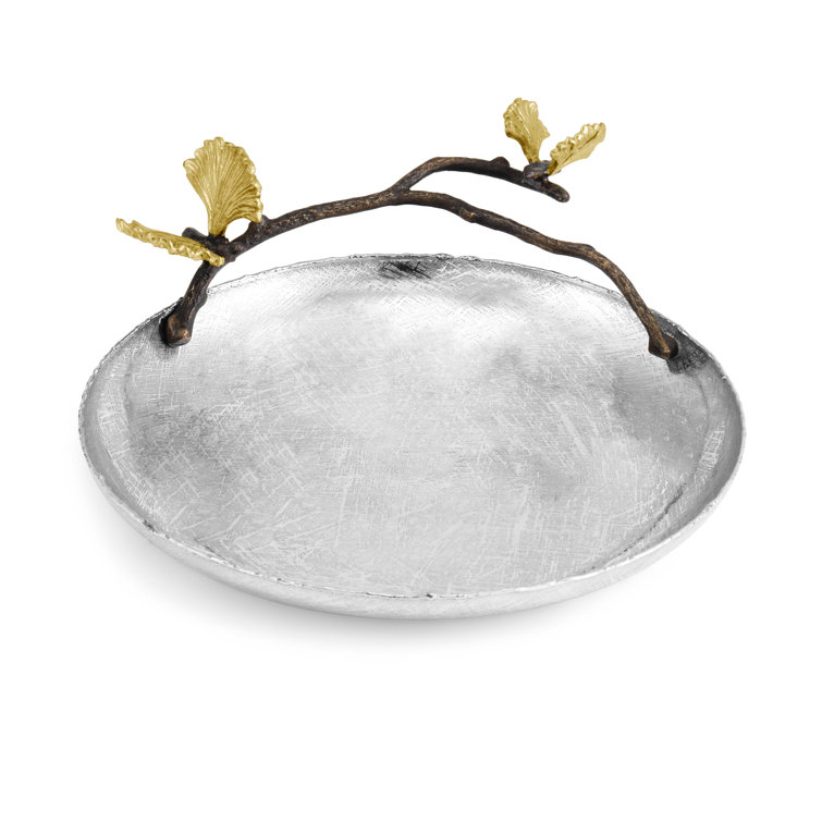 Butterfly Ginkgo Elegance 9'' Round Metal Serving Platter