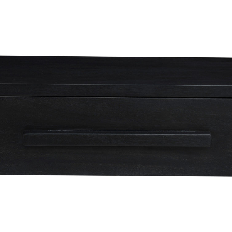 Egberto 22'' Black Oak 1-Drawer Nightstand