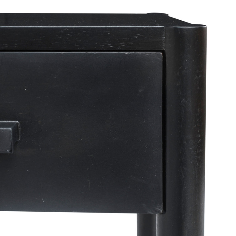 Egberto 22'' Black Oak 1-Drawer Nightstand