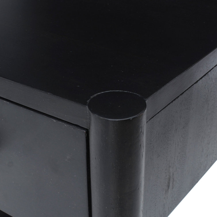 Egberto 22'' Black Oak 1-Drawer Nightstand