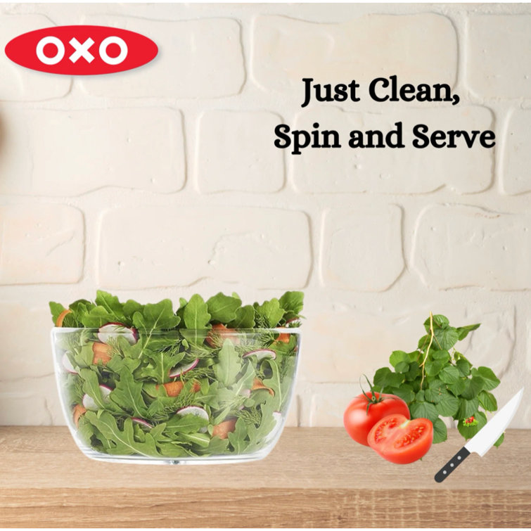 Clear & White 6.22 Qt Easy-Use Award-Winning Salad Spinner