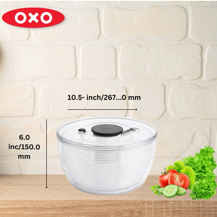 Clear & White 6.22 Qt Easy-Use Award-Winning Salad Spinner