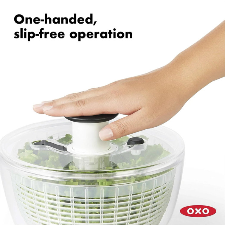 Clear & White 6.22 Qt Easy-Use Award-Winning Salad Spinner