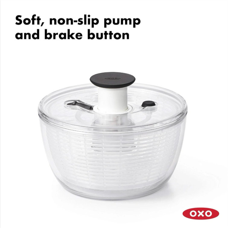 Clear & White 6.22 Qt Easy-Use Award-Winning Salad Spinner