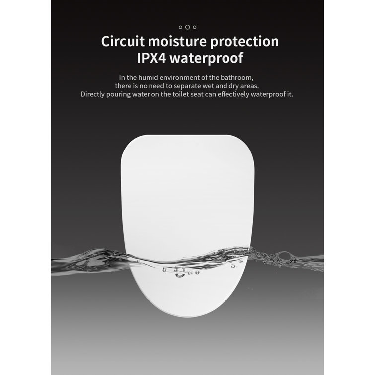 White Polypropylene Electric Smart Bidet Toilet Seat with Heated Seat and Remote