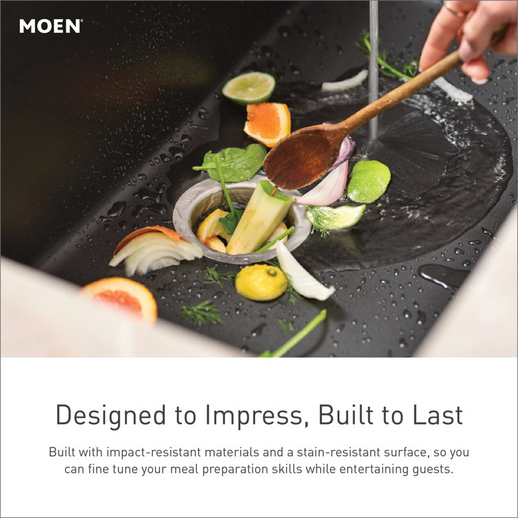 Black Granite 33-Inch Drop-In Single Bowl Kitchen Sink