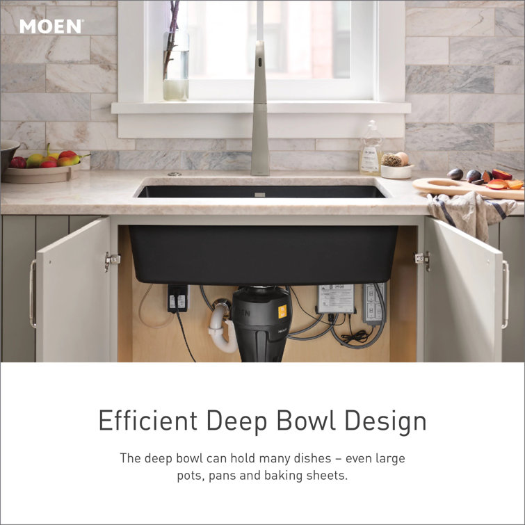 Black Granite 33-Inch Drop-In Single Bowl Kitchen Sink