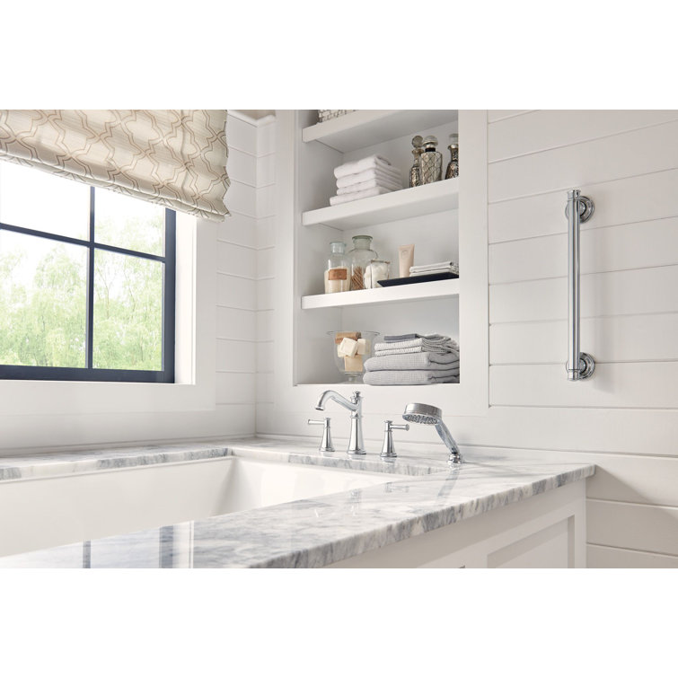 Belfield Classic Chrome Widespread Deck Mounted Tub Faucet with Handshower