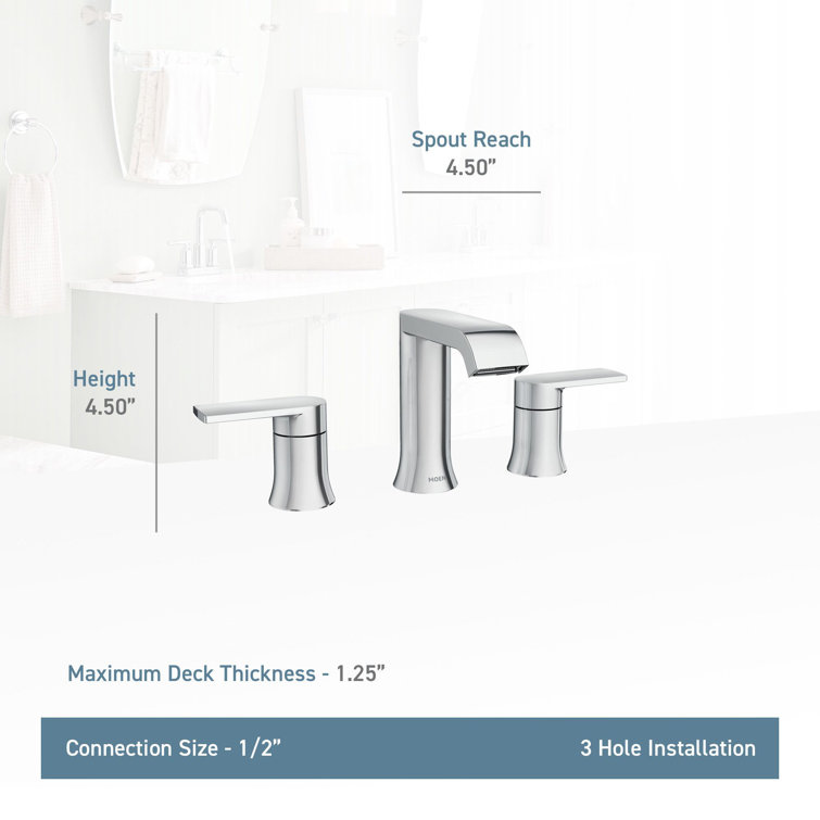 Sleek Modern 10" Widespread Black Chrome Bathroom Faucet