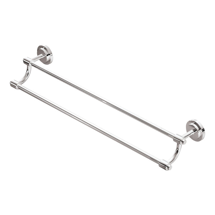 Chrome 24-Inch Double Wall Mounted Towel Bar