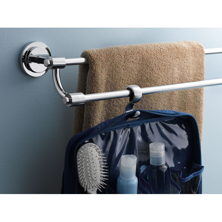 Chrome 24-Inch Double Wall Mounted Towel Bar