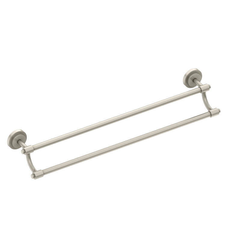 Brushed Nickel 24-Inch Double Wall Mounted Towel Bar