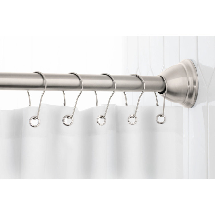 Brushed Nickel 60" Curved Adjustable Tension Shower Curtain Rod