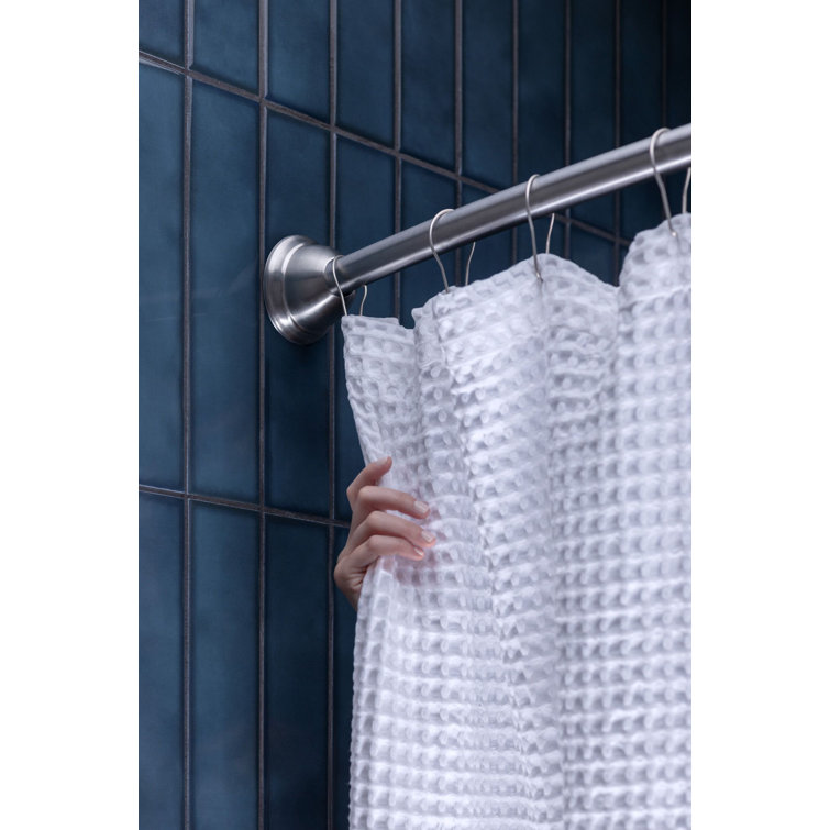 Brushed Nickel 60" Curved Adjustable Tension Shower Curtain Rod