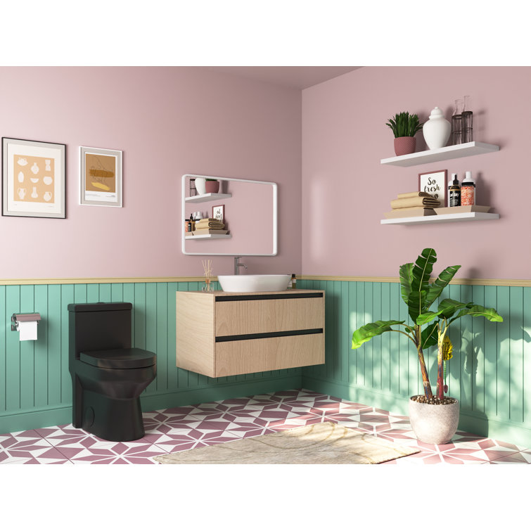 Compact Black Ceramic Dual Flush Round Toilet with Quiet-Close Seat