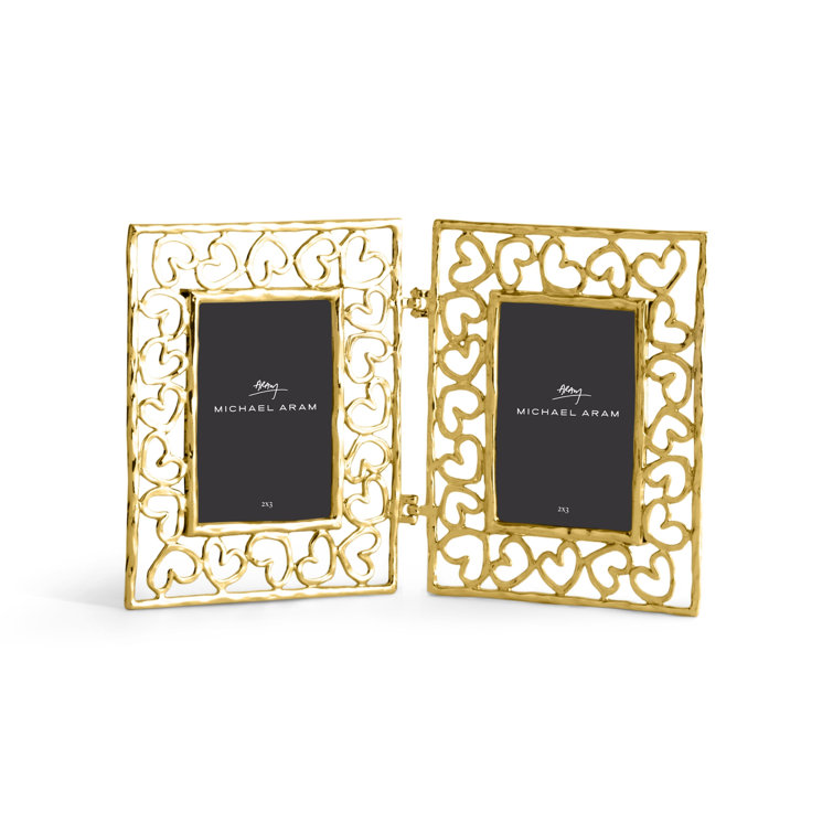 Classic Gold Love Theme Metal Picture Frame with Glass Protector
