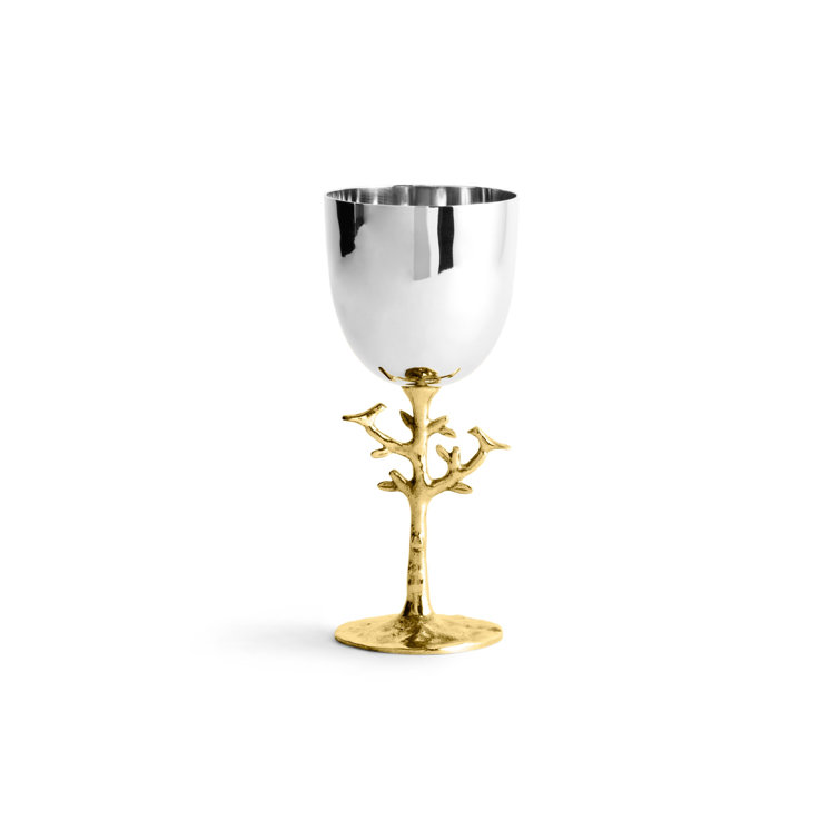 Tree of Life Celebration Gold Brass Kiddush Cup