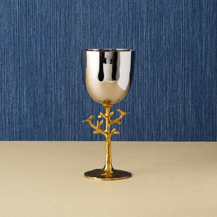 Tree of Life Celebration Gold Brass Kiddush Cup