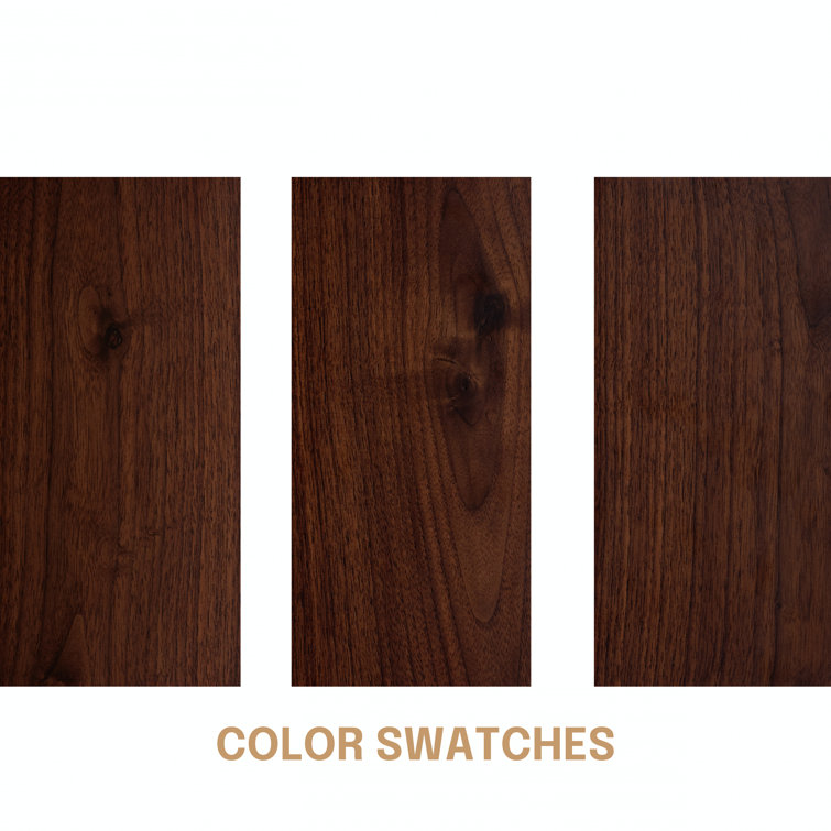 Queen Dark Walnut Wood Bed Frame with Headboard and Slats