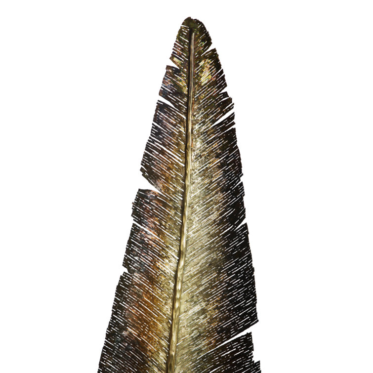 Enchanted Forest Patinated Brass Feather Sculpture