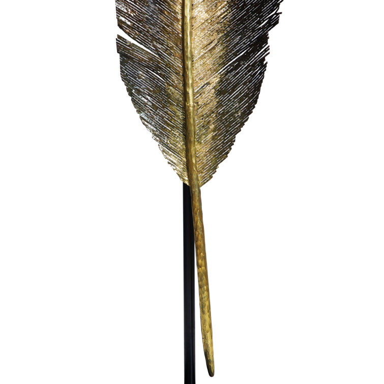 Enchanted Forest Patinated Brass Feather Sculpture