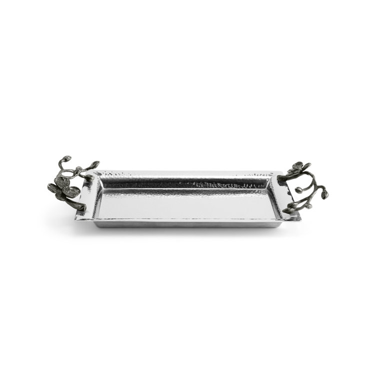Silver Rectangular Stainless Steel Orchid Tray