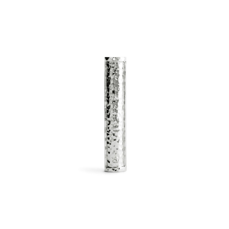 Small Silver Hammered Metal Mezuzah