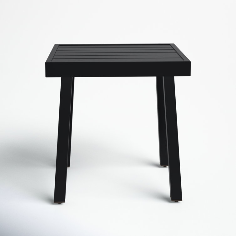 Armando Black Aluminum Square Outdoor Side Table