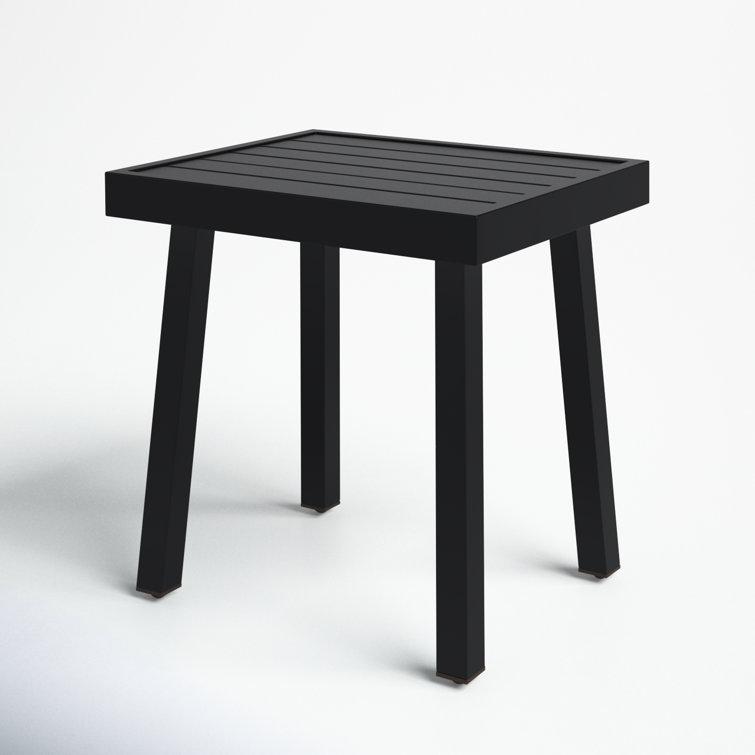 Armando Black Aluminum Square Outdoor Side Table